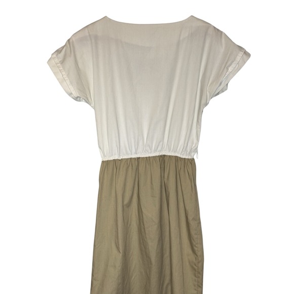 Peri Szanto White & Beige Dress with Red Buttons, Vintage Style Size Petite‎ - Picture 8 of 10